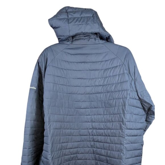 Columbia Hooded Puffer Jacket Women's 3X White Out Omni-Heat Mid Length - Picture 9 of 11